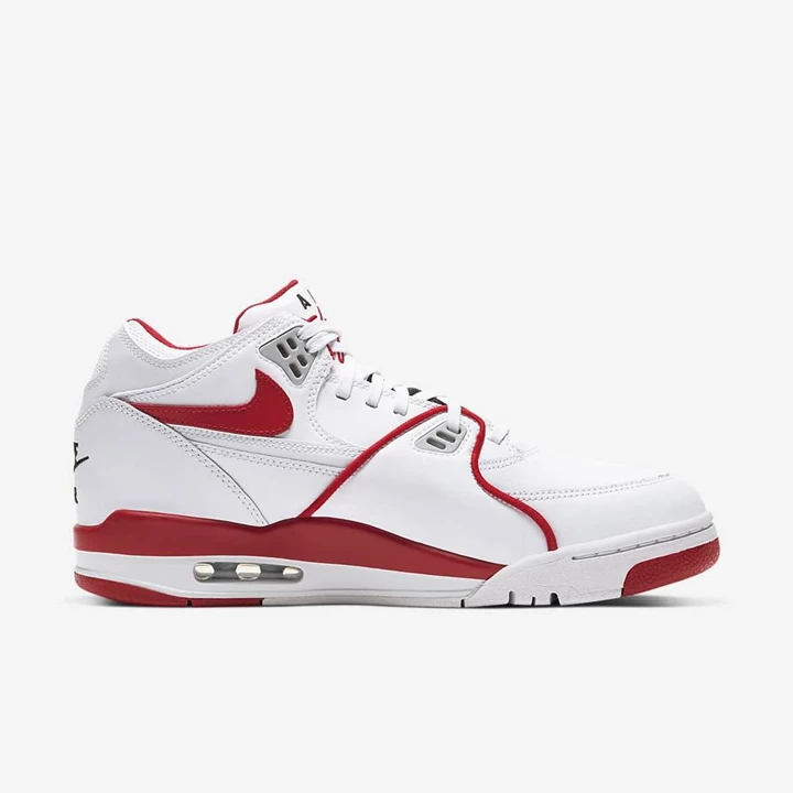 Nike Air Flight 89 Spor Ayakkabı Erkek Beyaz Beyaz Gri Kırmızı | TR4257300