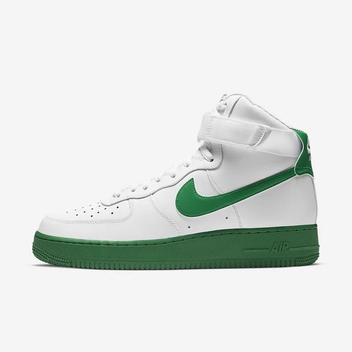 Nike Air Force 1 Spor Ayakkabı Erkek Beyaz Beyaz Yeşil | TR4256746