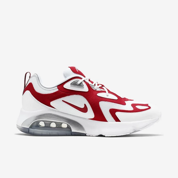 Nike Air Max 200 Spor Ayakkabı Erkek Beyaz Metal Gümüş Kırmızı | TR4257189