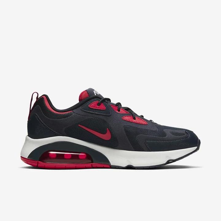 Nike Air Max 200 Spor Ayakkabı Erkek Obsidian Beyaz Kırmızı | TR4258373