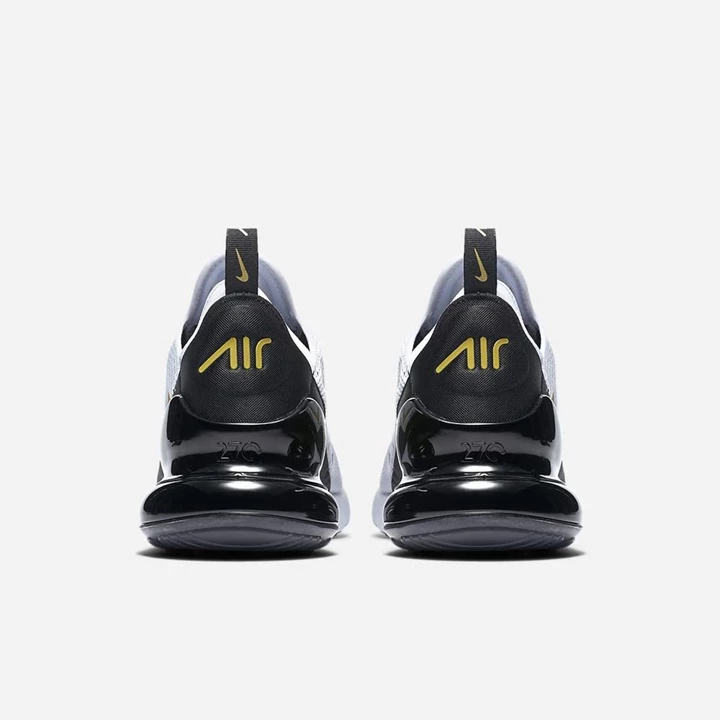 Nike Air Max 270 Spor Ayakkabı Erkek Beyaz Siyah Metal Altın | TR4256561