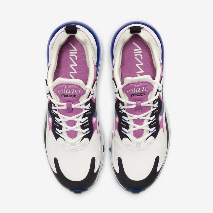 Nike Air Max 270 Spor Ayakkabı Kadın Beyaz Küpe Çiçeği Siyah Mavi | TR4258084