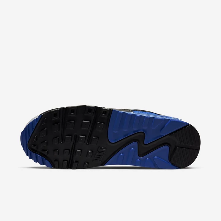 Nike Air Max 90 Spor Ayakkabı Erkek Beyaz Kraliyet Mavisi Siyah Gri | TR4257046