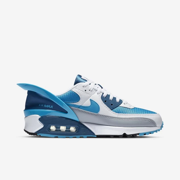 Nike Air Max 90 Spor Ayakkabı Erkek Beyaz Beyaz Mavi Mavi | TR4257857