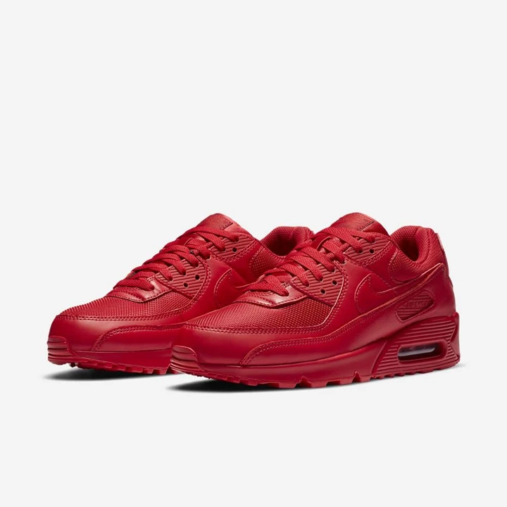 Nike Air Max 90 Spor Ayakkabı Erkek Kırmızı Siyah Kırmızı | TR4257168