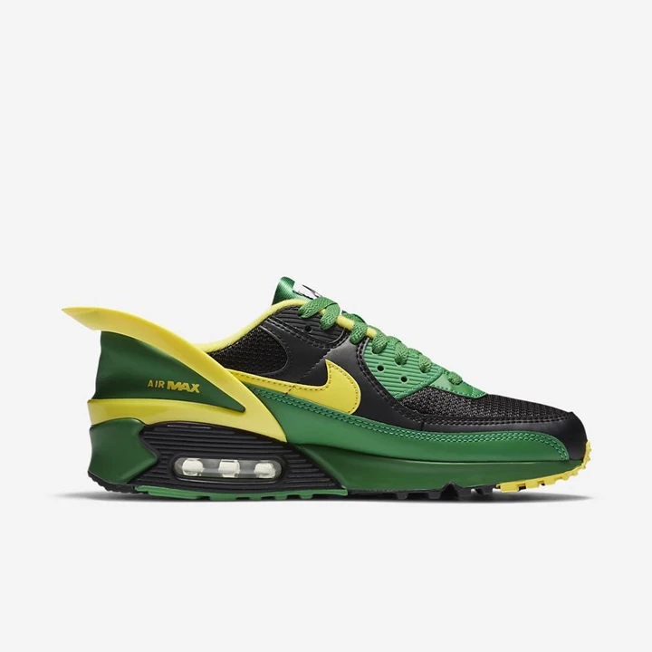 Nike Air Max 90 Spor Ayakkabı Erkek Siyah Yeşil Siyah Sarı | TR4256921