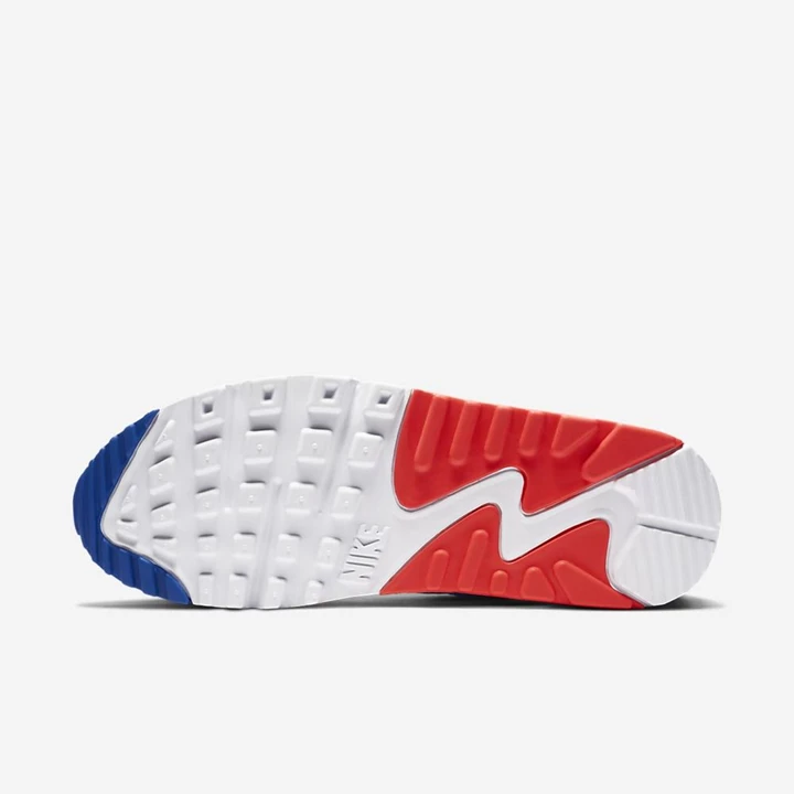 Nike Air Max 90 Spor Ayakkabı Kadın Beyaz Kırmızı Mavi | TR4258469