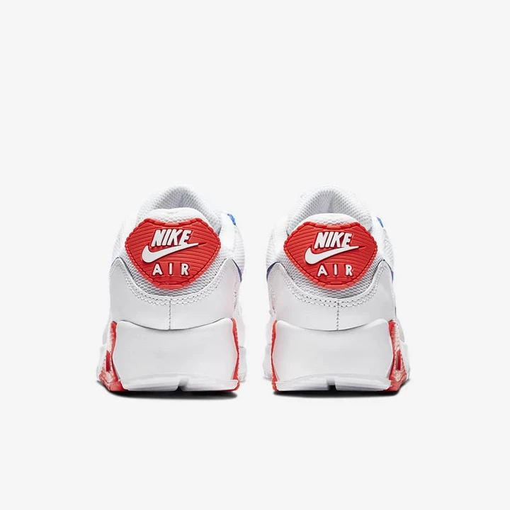 Nike Air Max 90 Spor Ayakkabı Kadın Beyaz Kırmızı Mavi | TR4258469