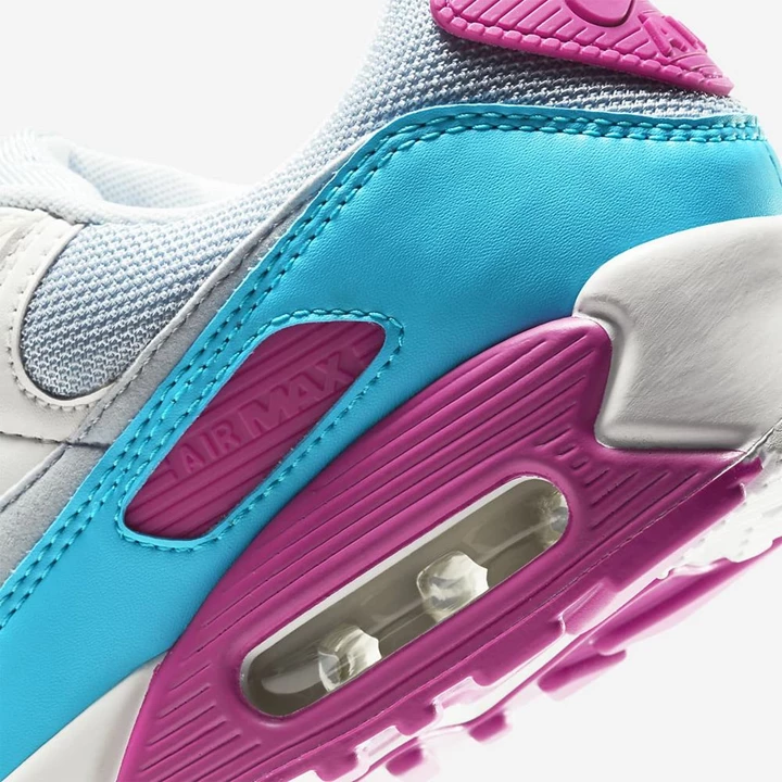 Nike Air Max 90 Spor Ayakkabı Kadın Gri Beyaz Pembe Gri | TR4258720