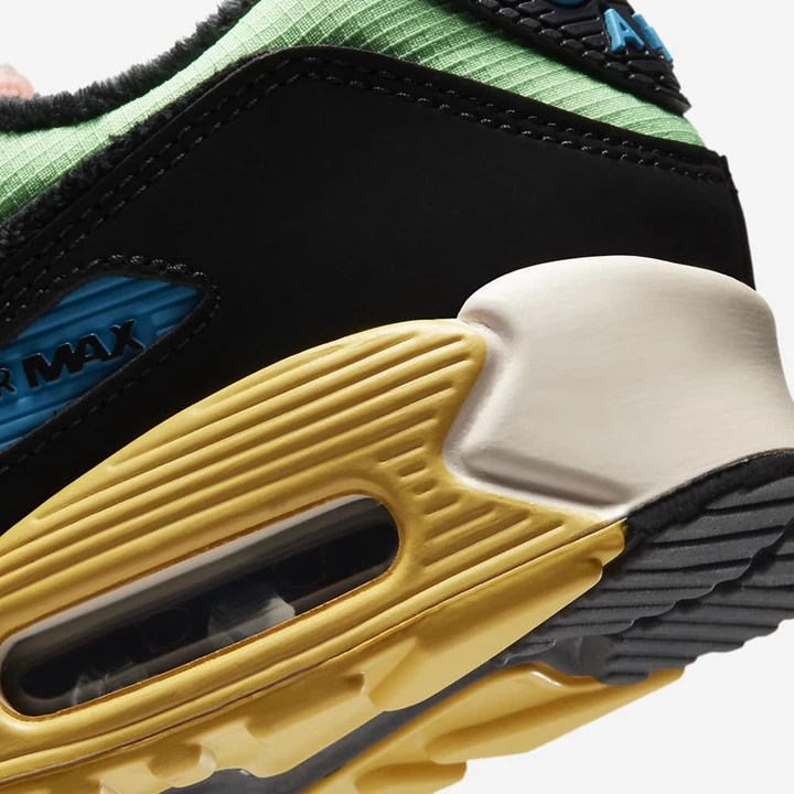 Nike Air Max 90 Spor Ayakkabı Kadın Pembe Mavi Siyah | TR4259184