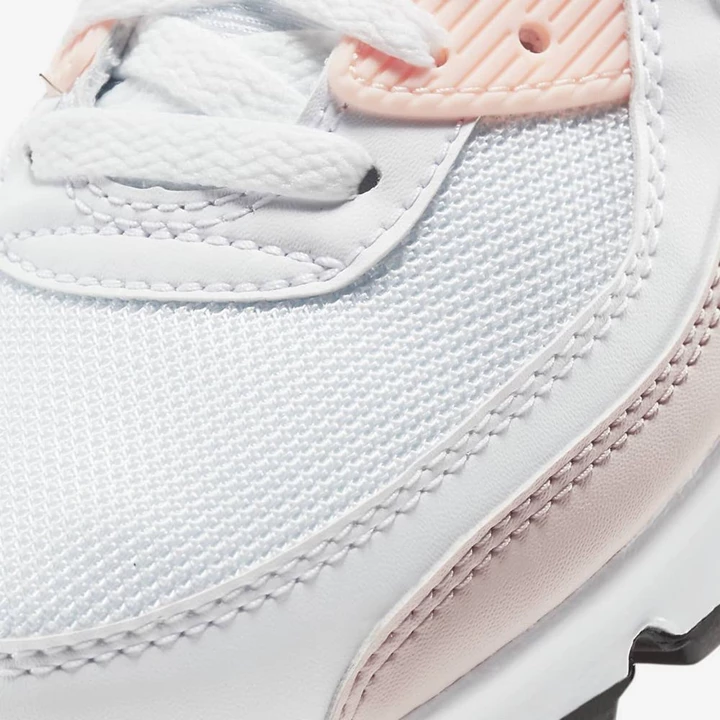 Nike Air Max 90 Tenis Ayakkabısı Kadın Beyaz Pembe Kırmızı Platini | TR4256611