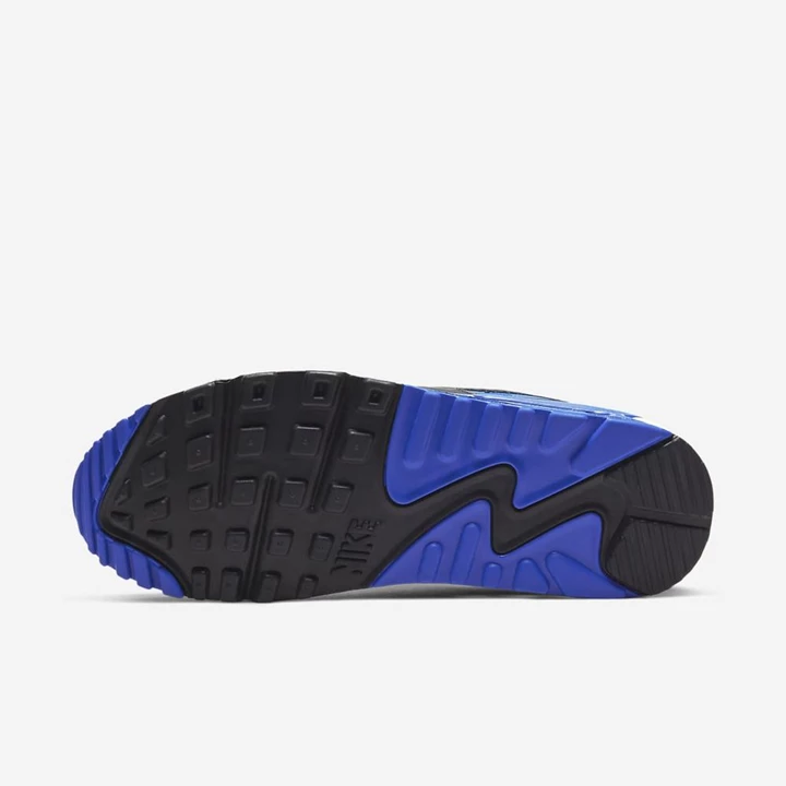 Nike Air Max 90 Tenis Ayakkabısı Kadın Beyaz Kraliyet Mavisi Siyah Gri | TR4257497