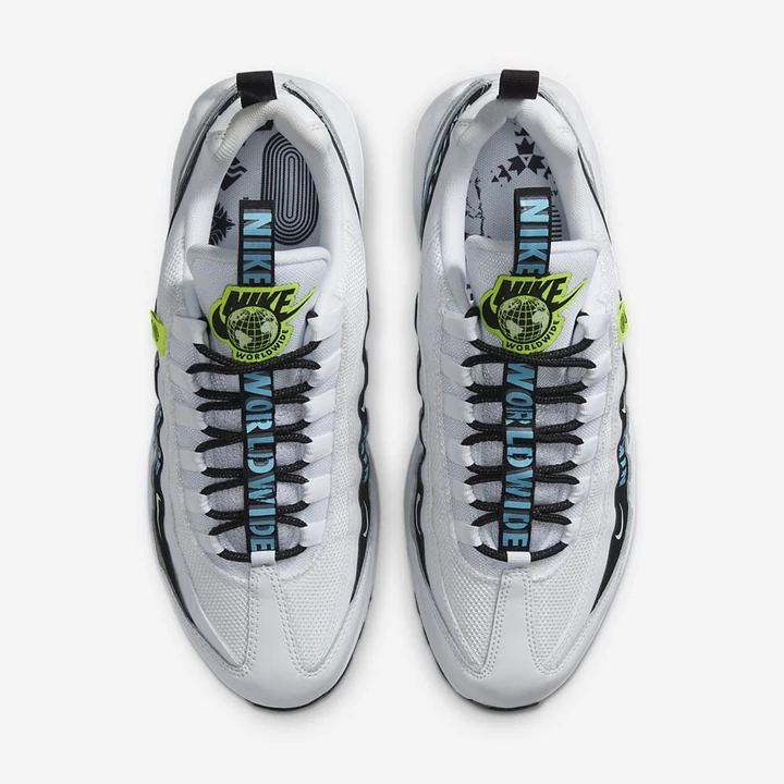 Nike Air Max 95 Spor Ayakkabı Erkek Beyaz Siyah Mavi | TR4257571