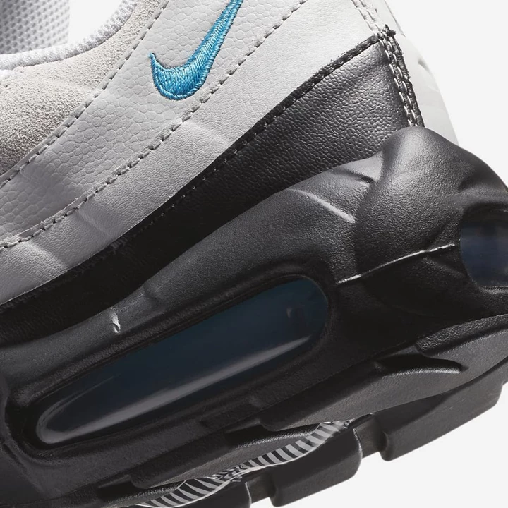 Nike Air Max 95 Spor Ayakkabı Erkek Gri Beyaz Siyah Mavi | TR4257551