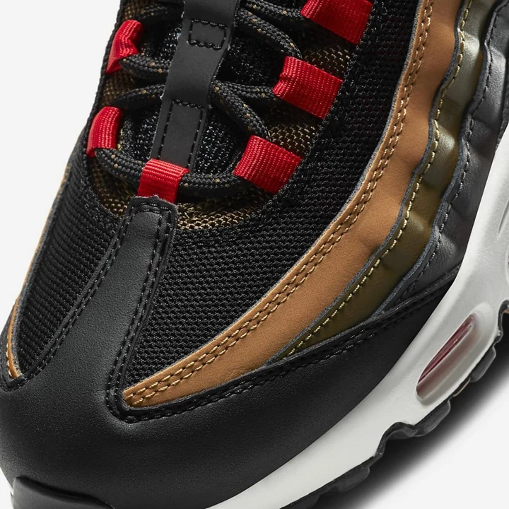 Nike Air Max 95 Spor Ayakkabı Erkek Kahverengi Siyah Kırmızı | TR4257337