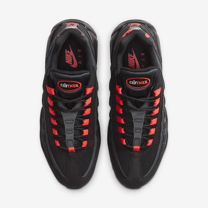 Nike Air Max 95 Spor Ayakkabı Erkek Siyah Koyu Gri Kırmızı | TR4257681