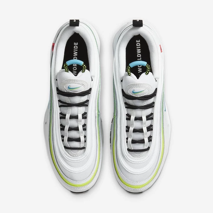 Nike Air Max 97 Spor Ayakkabı Erkek Beyaz Siyah Mavi | TR4258292