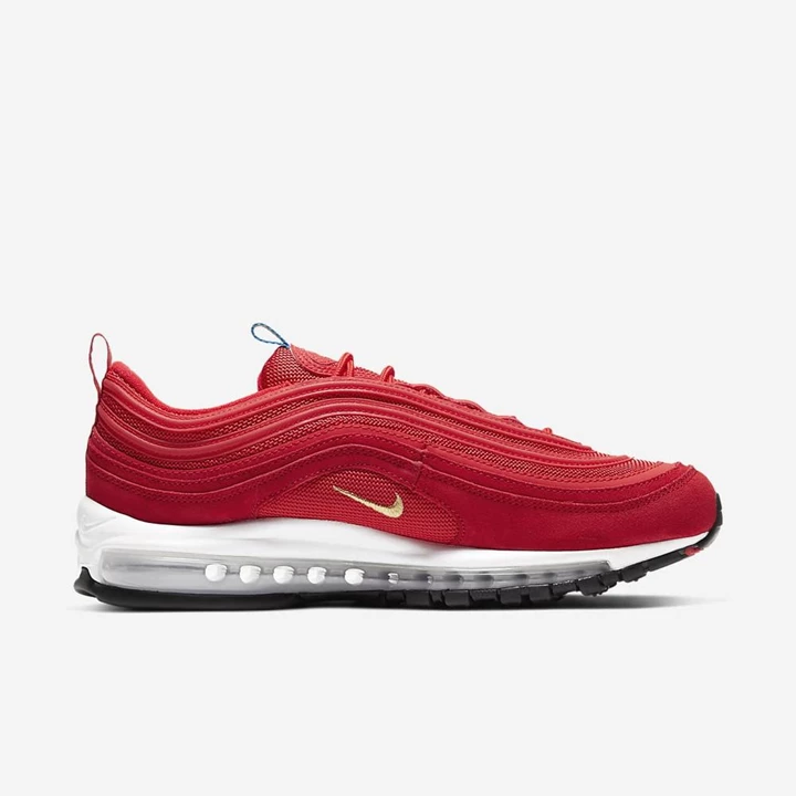 Nike Air Max 97 Spor Ayakkabı Erkek Kırmızı Beyaz Siyah Metal Altın | TR4259035