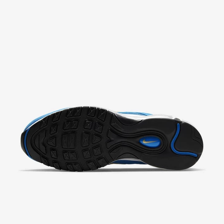 Nike Air Max 97 Spor Ayakkabı Erkek Mavi Beyaz Siyah Metal Altın | TR4257054