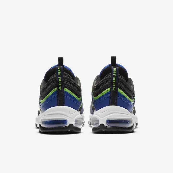 Nike Air Max 97 Spor Ayakkabı Erkek Mavi Siyah Beyaz Yeşil | TR4258228