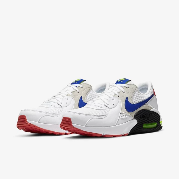 Nike Air Max Excee Spor Ayakkabı Erkek Beyaz Açık Yeşil Kırmızı Mavi | TR4258105