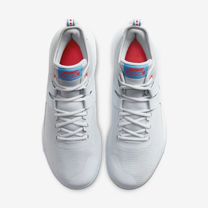 Nike Air Max Impact Basketbol Ayakkabısı Kadın Platini Mavi Açık Kırmızı Beyaz | TR4257783