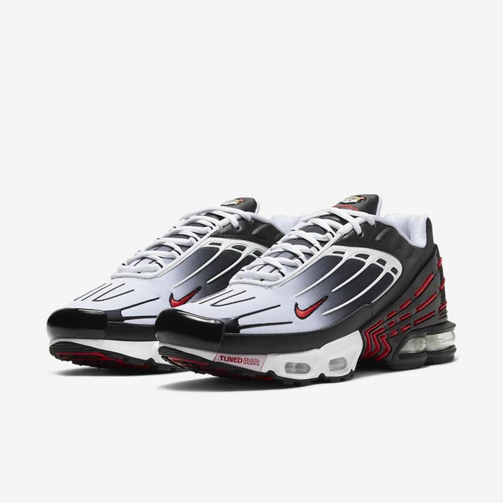 Nike Air Max Plus Spor Ayakkabı Erkek Siyah Beyaz Siyah Kırmızı | TR4258984