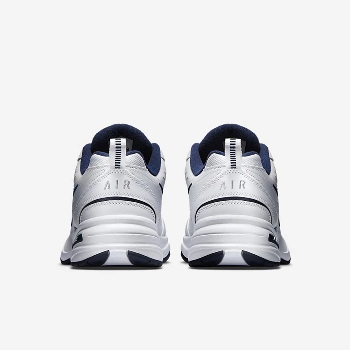 Nike Air Monarch IV Spor Ayakkabı Erkek Beyaz Lacivert Beyaz Metal Gümüş | TR4256773