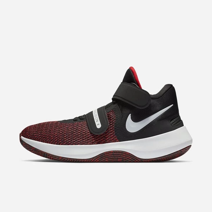 Nike Air Precision II Basketbol Ayakkabısı Erkek Siyah Kırmızı Beyaz | TR4256995