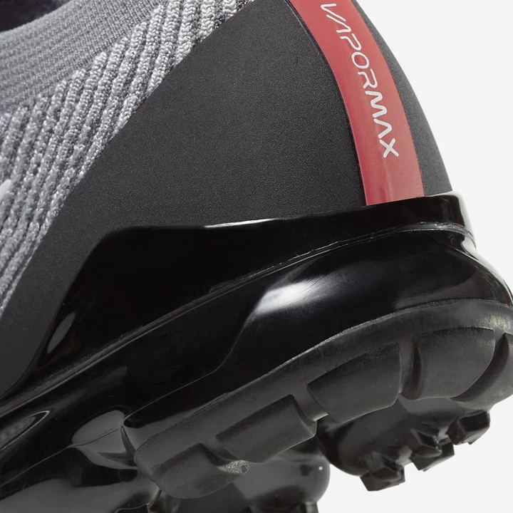 Nike Air VaporMax Spor Ayakkabı Erkek Gri Siyah Gri Kırmızı | TR4258351