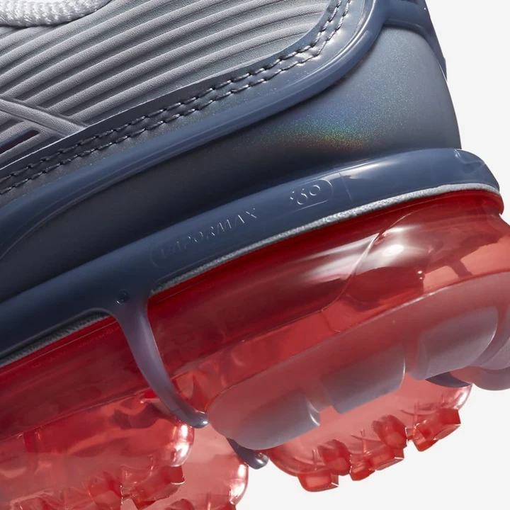 Nike Air VaporMax Spor Ayakkabı Erkek Mavi Gri Obsidian Beyaz Beyaz Kırmızı | TR4259153