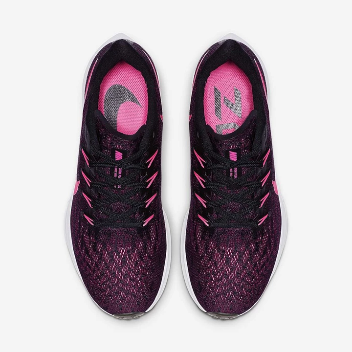 Nike Air Zoom Pegasus 36 Koşu Ayakkabısı Kadın Siyah Beyaz Pembe | TR4258705