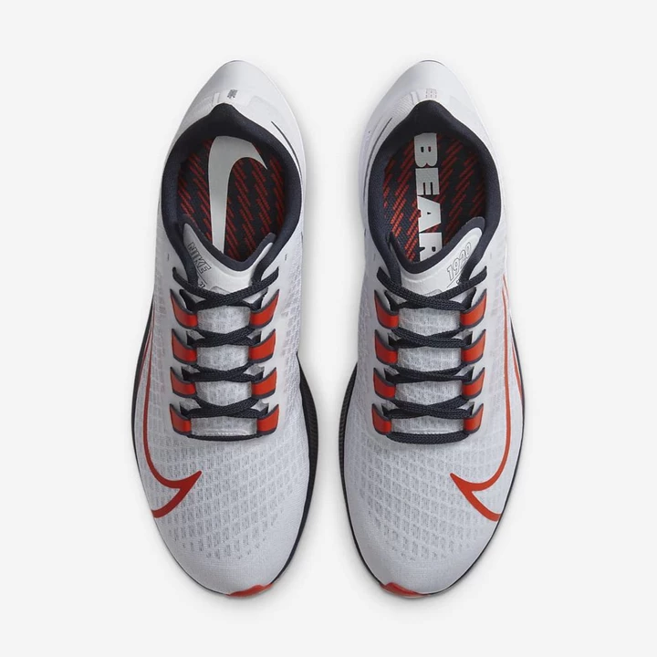 Nike Air Zoom Pegasus 37 Koşu Ayakkabısı Erkek Beyaz Platini Mavi Turuncu | TR4256815