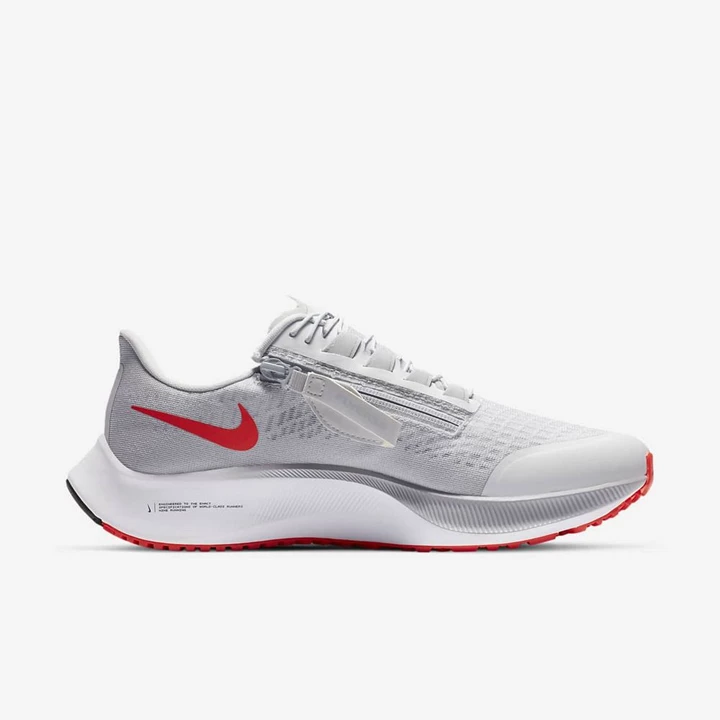 Nike Air Zoom Pegasus 37 Koşu Ayakkabısı Erkek Platini Gri Açık Kırmızı Mavi | TR4256967