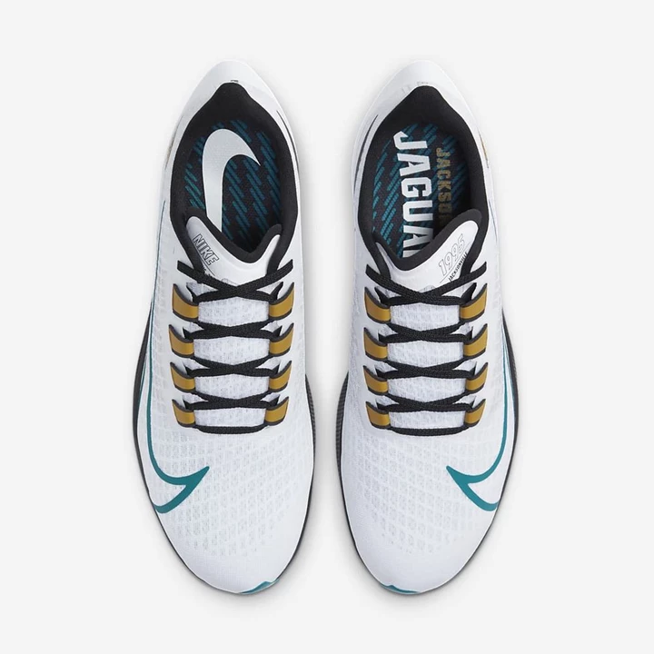 Nike Air Zoom Pegasus 37 Koşu Ayakkabısı Erkek Beyaz Platini Siyah | TR4257169