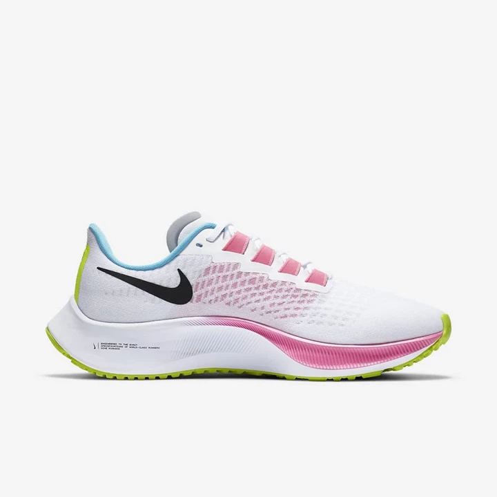 Nike Air Zoom Pegasus 37 Koşu Ayakkabısı Kadın Beyaz Pembe Siyah | TR4257519