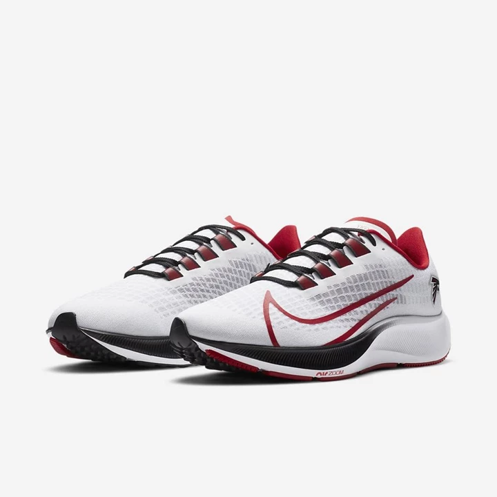 Nike Air Zoom Pegasus 37 Koşu Ayakkabısı Kadın Beyaz Platini Siyah Kırmızı | TR4257567
