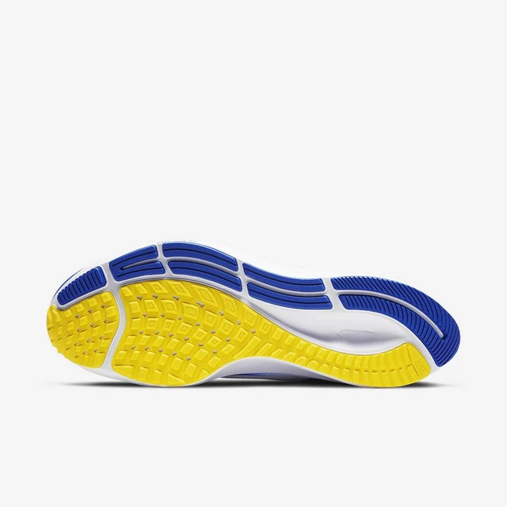 Nike Air Zoom Pegasus 37 Koşu Ayakkabısı Erkek Beyaz Platini Kraliyet Mavisi Altın | TR4257635