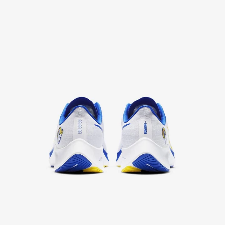 Nike Air Zoom Pegasus 37 Koşu Ayakkabısı Erkek Beyaz Platini Kraliyet Mavisi Altın | TR4257635