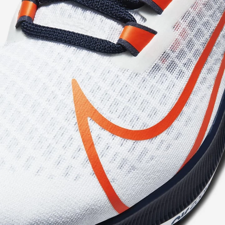 Nike Air Zoom Pegasus 37 Koşu Ayakkabısı Kadın Beyaz Platini Lacivert Turuncu | TR4257714