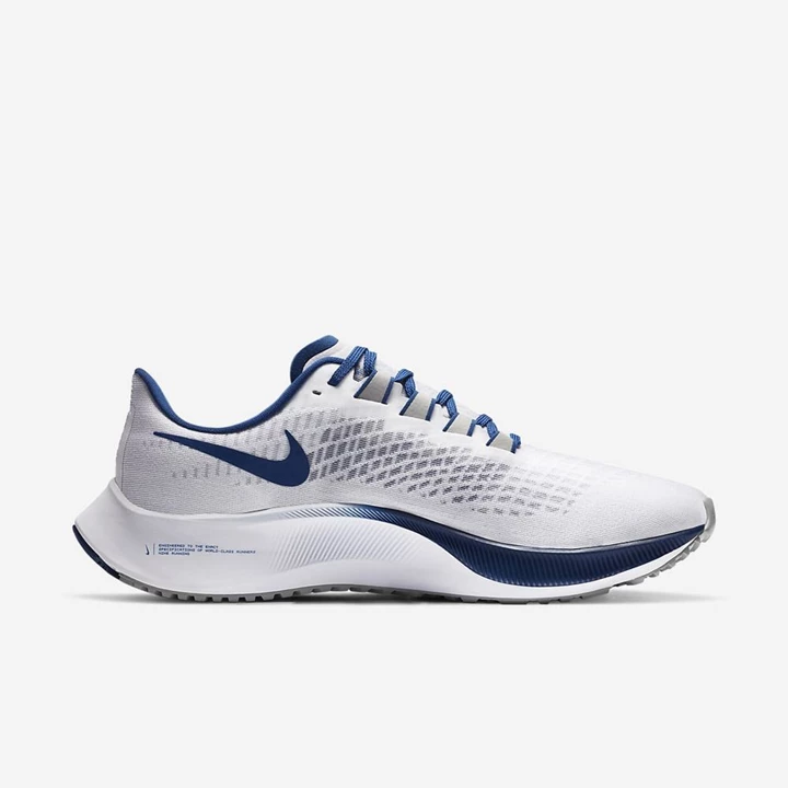 Nike Air Zoom Pegasus 37 Koşu Ayakkabısı Erkek Beyaz Platini Mavi Gümüş | TR4258657