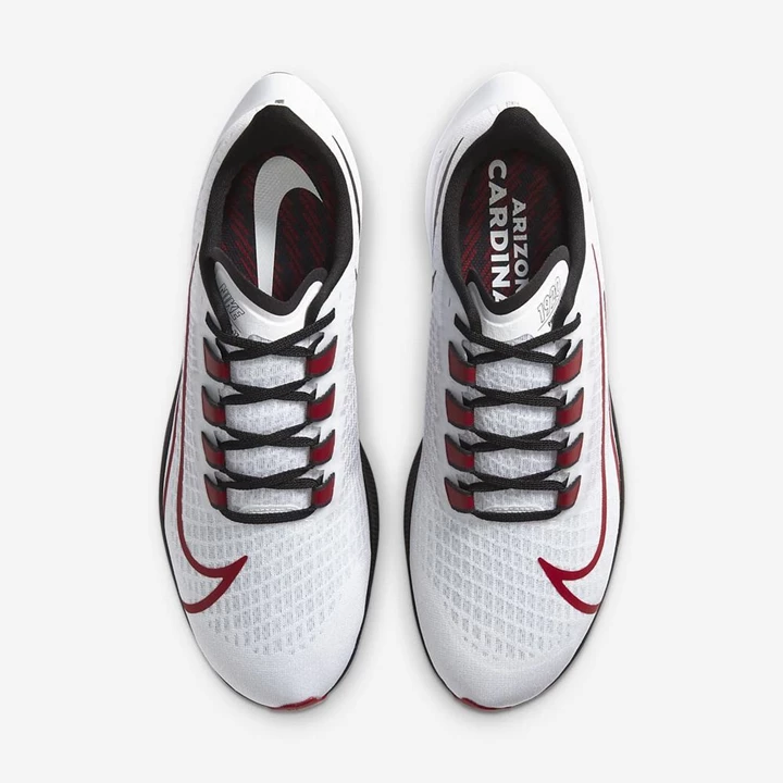 Nike Air Zoom Pegasus 37 Koşu Ayakkabısı Kadın Beyaz Platini Siyah Kırmızı | TR4258693
