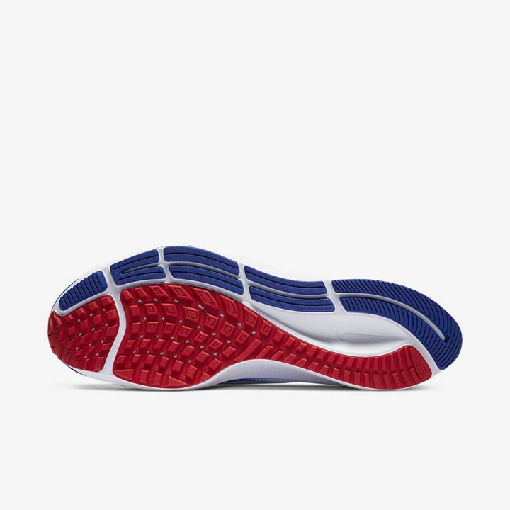 Nike Air Zoom Pegasus 37 Koşu Ayakkabısı Erkek Beyaz Platini Kraliyet Mavisi Kırmızı | TR4258716