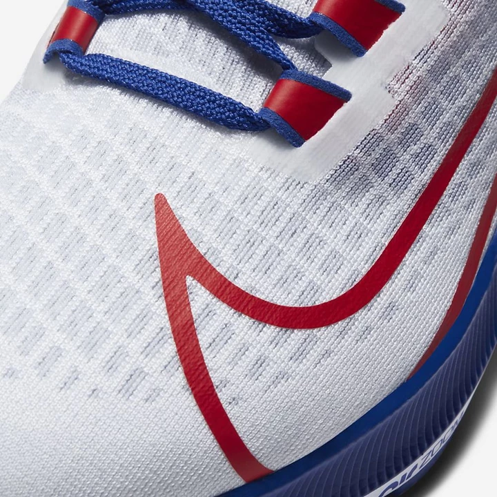 Nike Air Zoom Pegasus 37 Koşu Ayakkabısı Erkek Beyaz Platini Kraliyet Mavisi Kırmızı | TR4258716