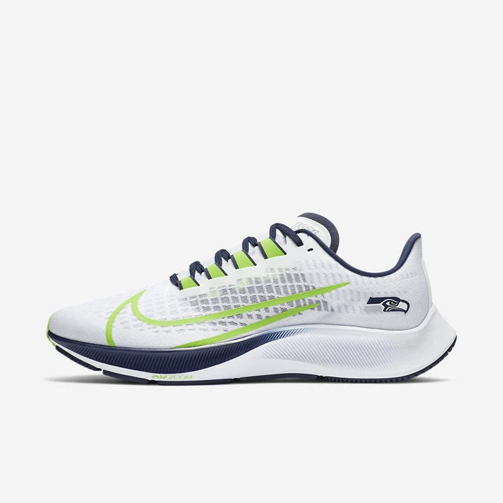 Nike Air Zoom Pegasus 37 Koşu Ayakkabısı Kadın Beyaz Platini Yeşil | TR4258907