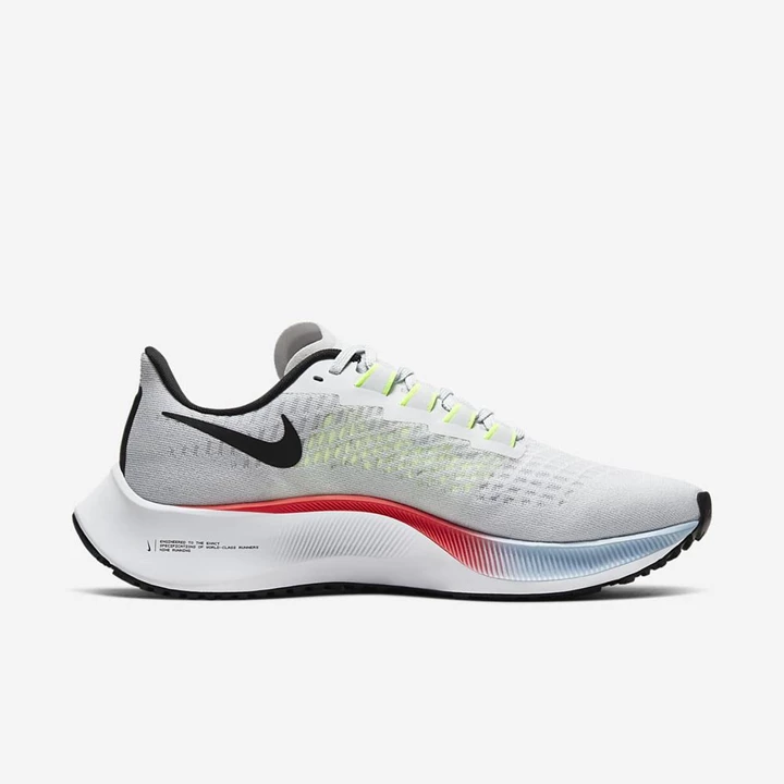 Nike Air Zoom Pegasus 37 Koşu Ayakkabısı Kadın Platini Kırmızı Mavi Siyah | TR4258927