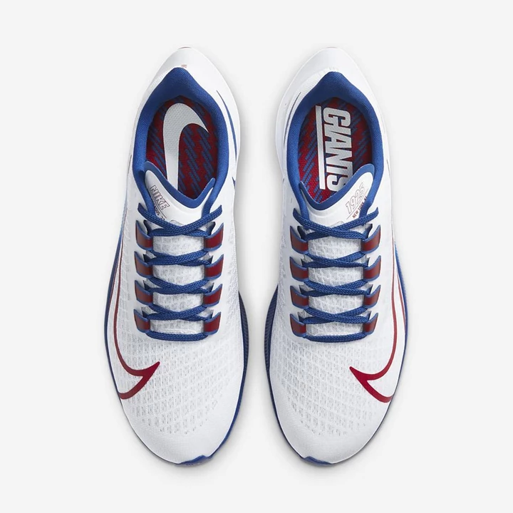 Nike Air Zoom Pegasus 37 Koşu Ayakkabısı Kadın Beyaz Platini Mavi Kırmızı | TR4259012