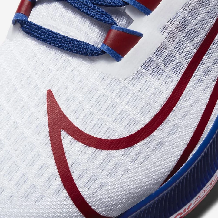 Nike Air Zoom Pegasus 37 Koşu Ayakkabısı Kadın Beyaz Platini Mavi Kırmızı | TR4259012