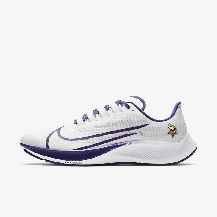 Nike Air Zoom Pegasus 37 Koşu Ayakkabısı Kadın Beyaz Platini Beyaz Mor | TR4259014