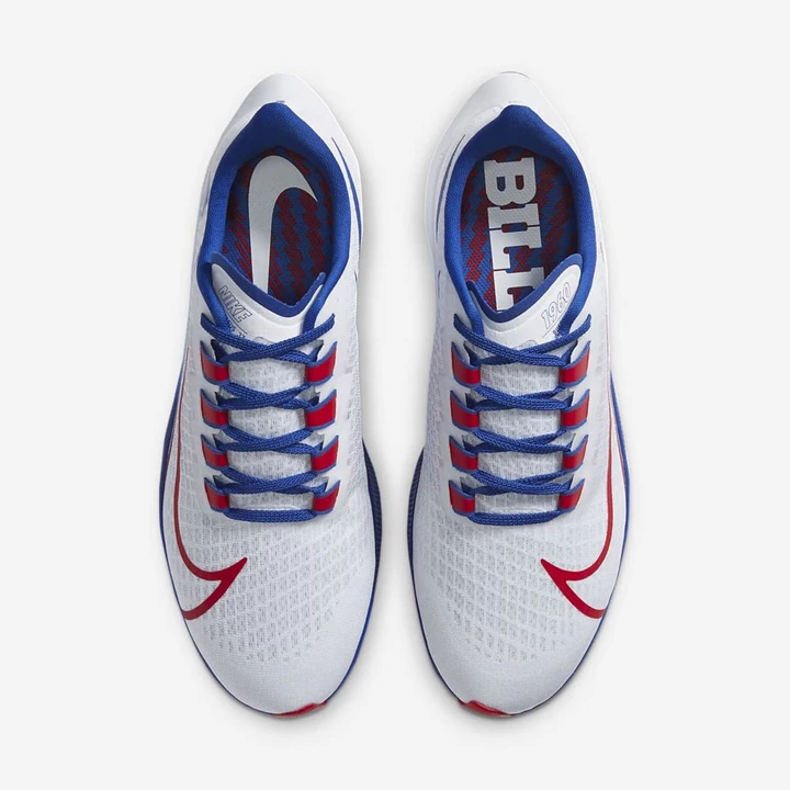 Nike Air Zoom Pegasus 37 Koşu Ayakkabısı Kadın Beyaz Platini Kraliyet Mavisi Kırmızı | TR4259164